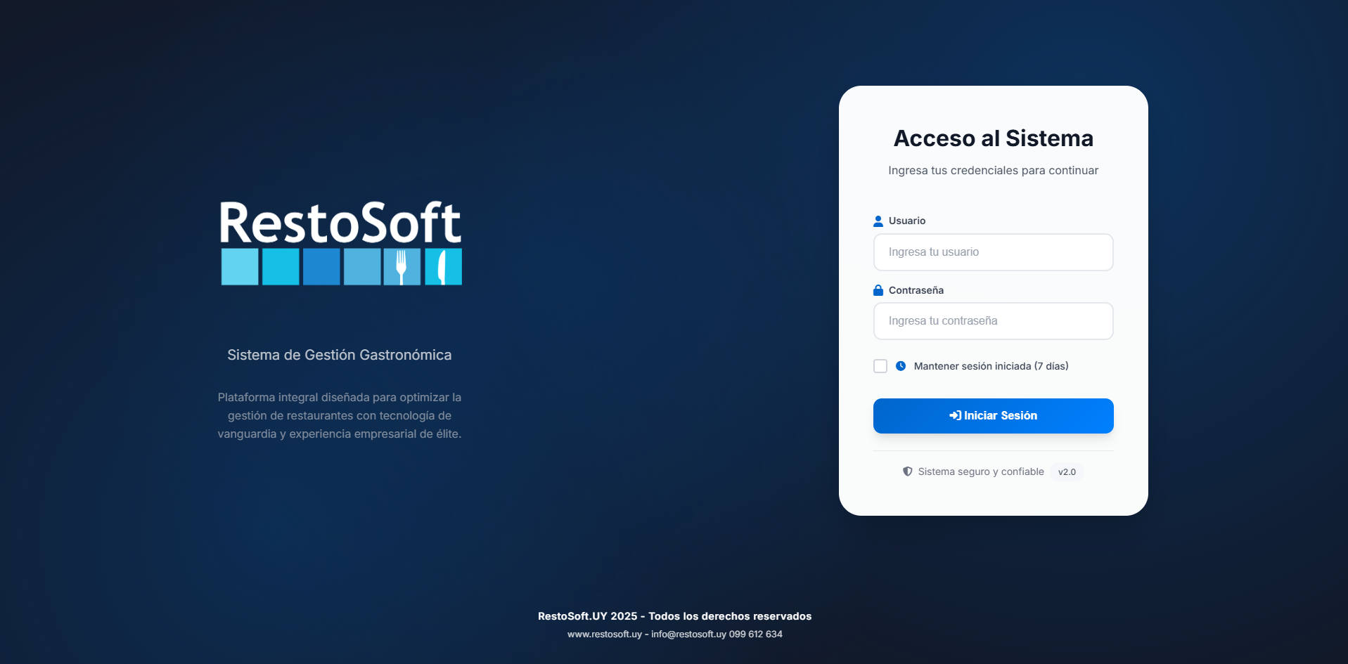 RestoSoft Backend Login